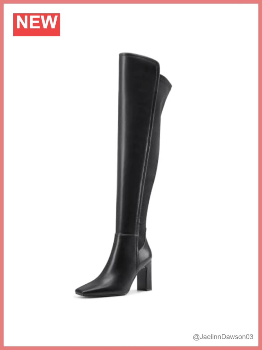 Over-the-Knee Boots for Women Square Toe Chunky Heel